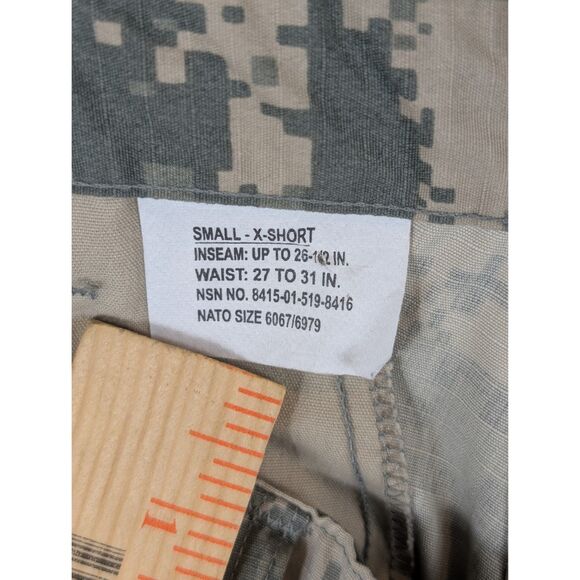 Army Combat Uniform Ripstop Cargo Pants Size Small - X Short/ Waist 27-31 - Picture 10 of 12